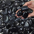 2 lbs Black Pebbles for Indoor Plants, 1-2 Inch Decorative River Rocks for Planters, Landscaping Stones, Vase Fillers and Outdoor Garden