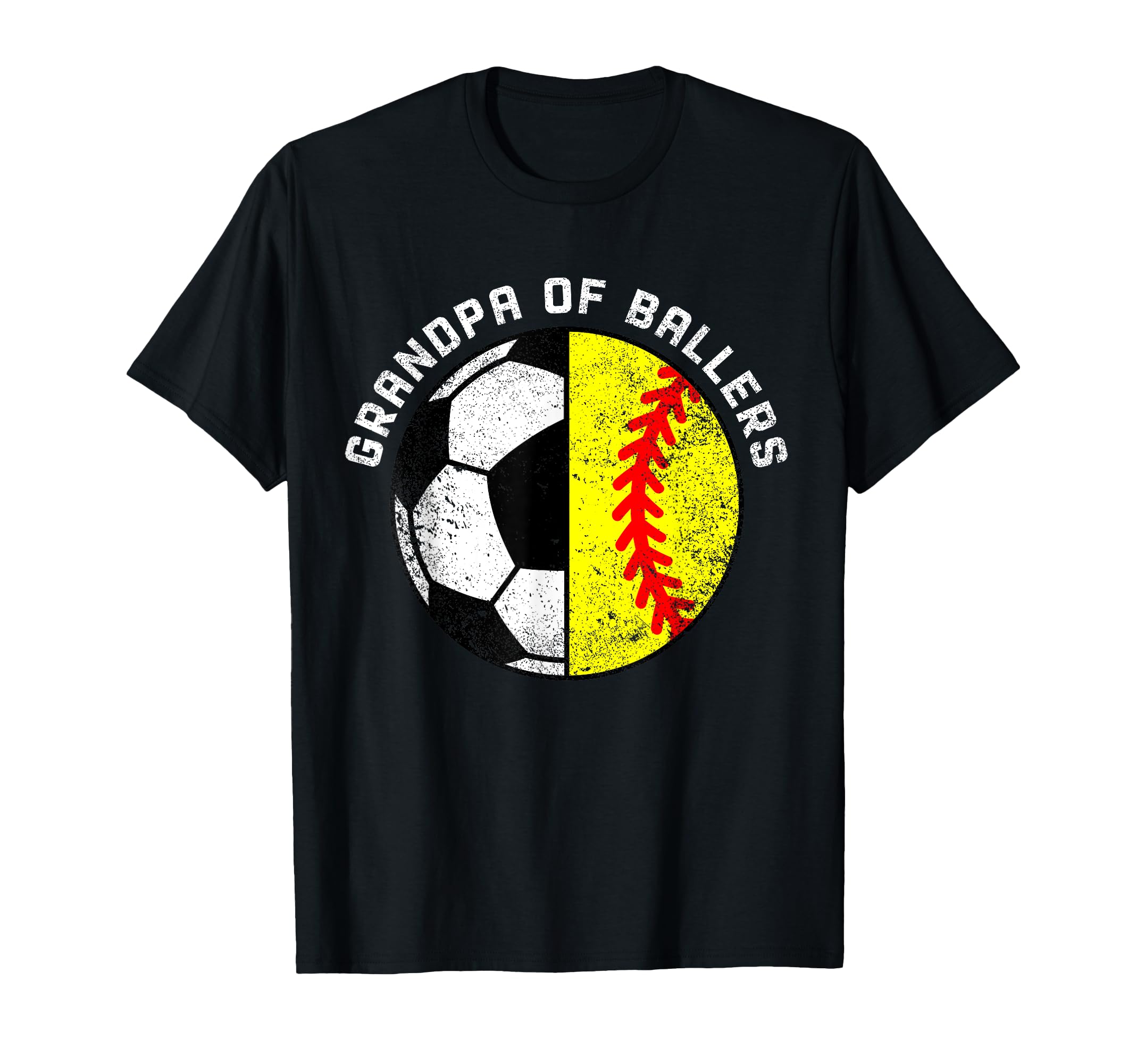 Grandpa Ballers Funny Soccer T-Shirt - Casual Everyday Wear for Adults