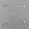 Personalized Clear Acrylic Calendar for Wall, Calendar Whiteboard for Wall, Dry Erase Wall Calendar, Wall Calendar Organizer System for Home (Cursive, White, 14"W x 11"H)