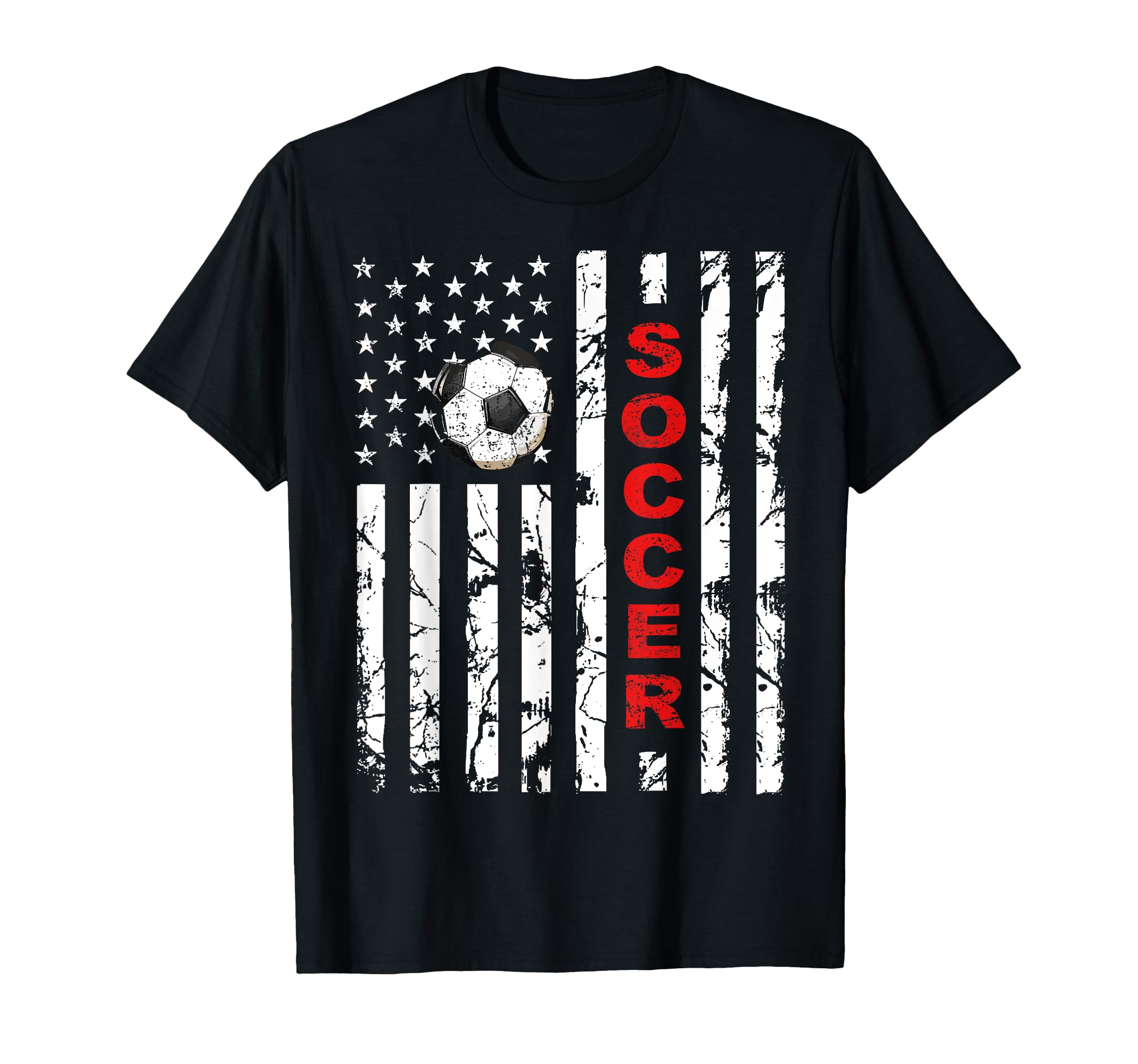 Us American Flag Soccer Patriotic Soccer T-Shirt - Unique Graphic Unisex
