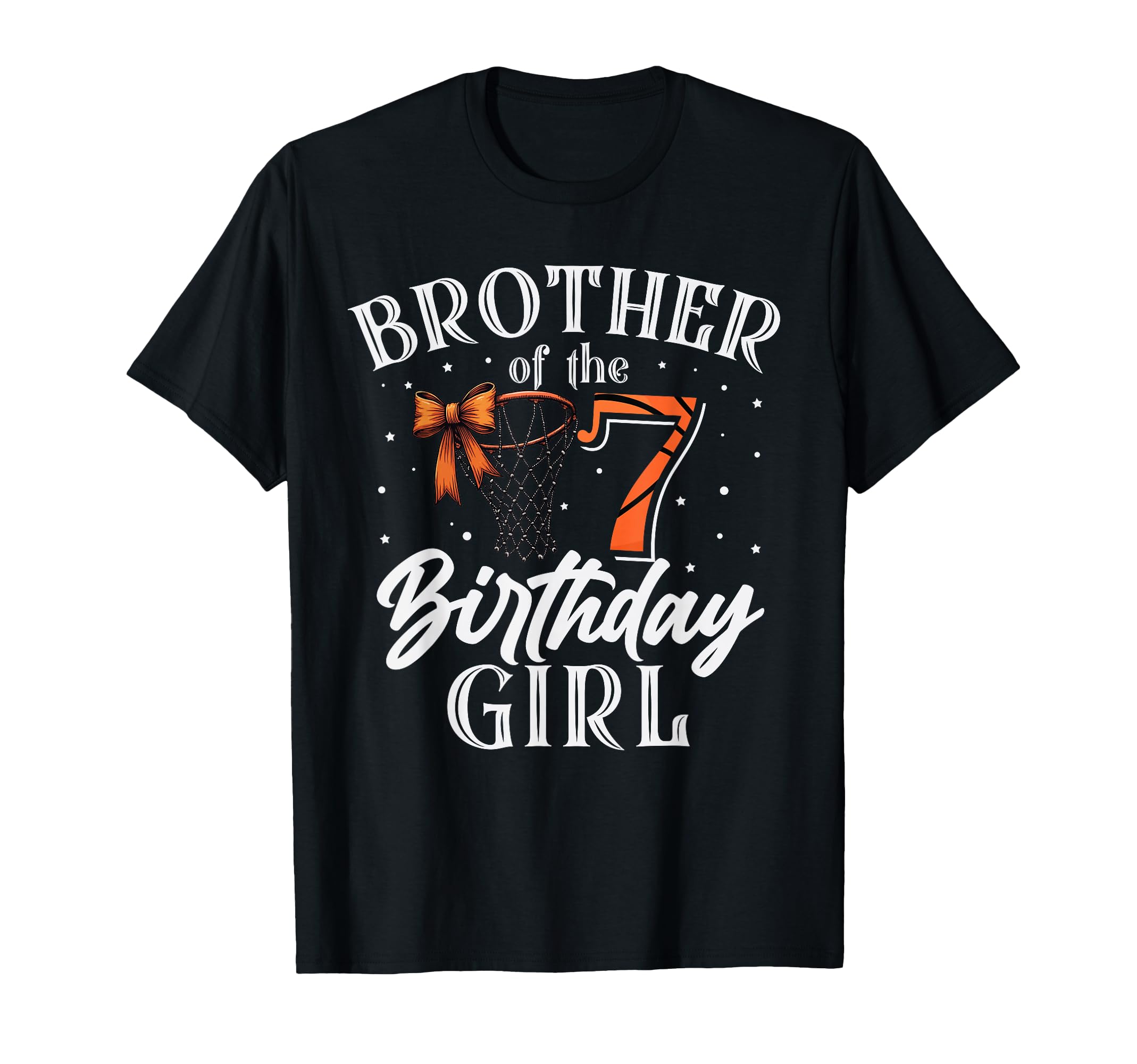 Brother 7 Birthday Basketball Bday T-Shirt - Fun Novelty Design Unisex
