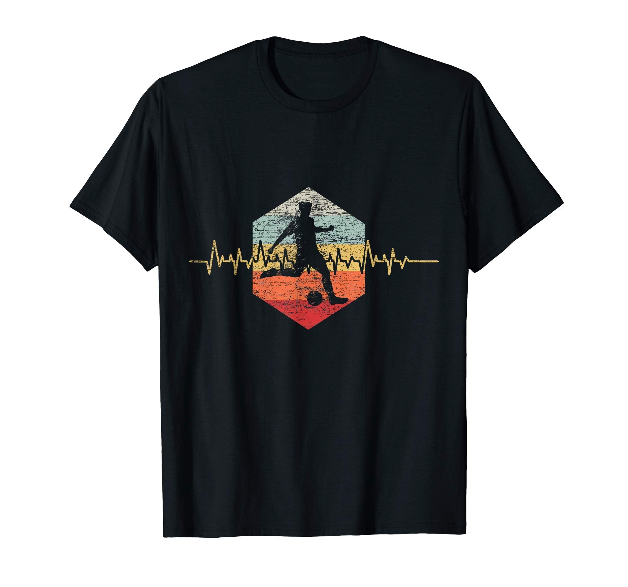 Soccer Player Heartbeat Soccer T-Shirt - Fun Novelty Design Men Women