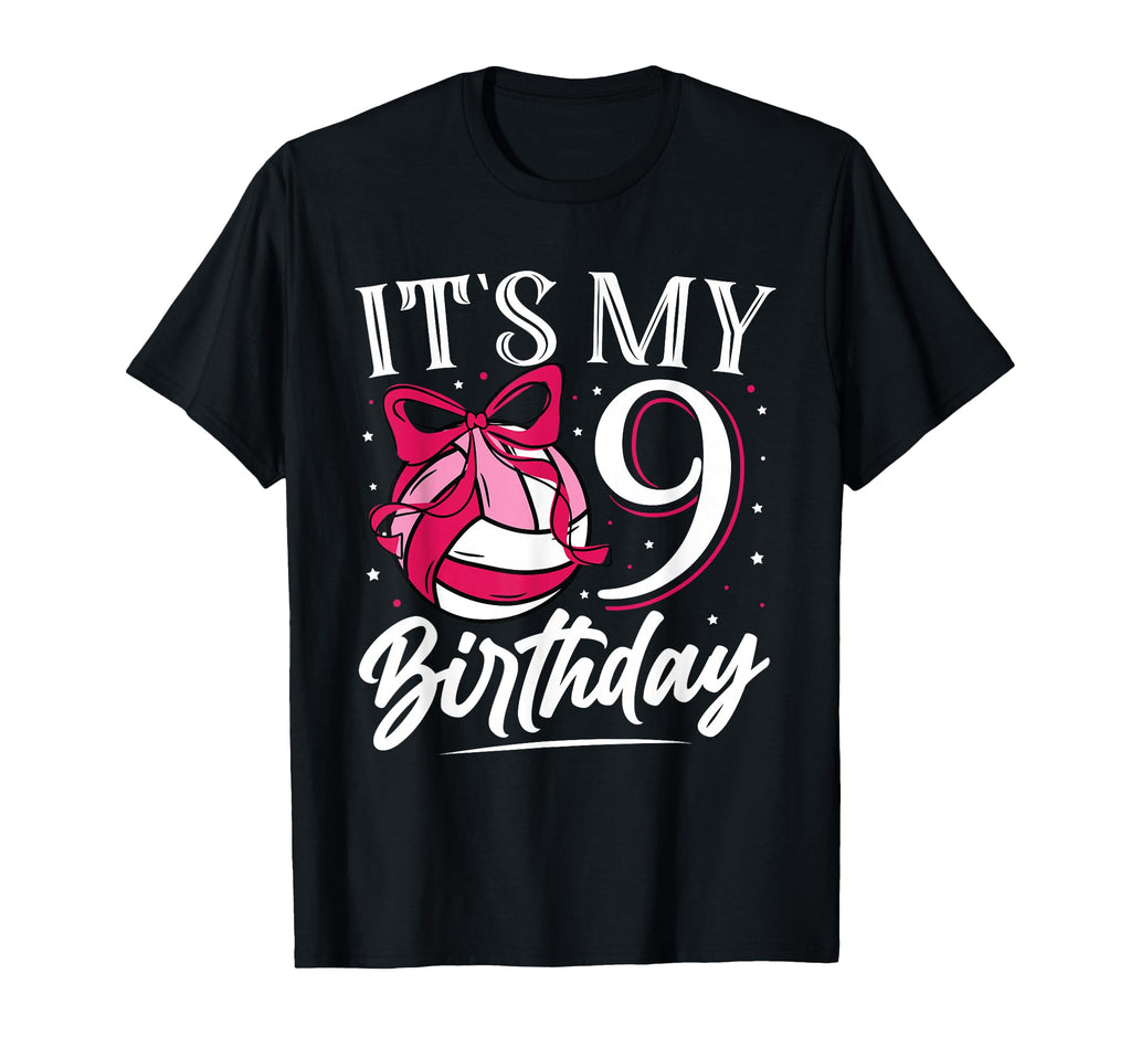 Its My Nine 9Th Birthday Volleyball T-Shirt - Unique Graphic for Adults