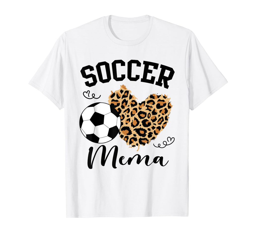 Soccer Mema Heart Leopard Mema T-Shirt - Aesthetic Graphic for Adults