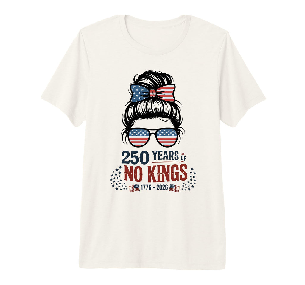 Stars Stripes 250 Years No Kings T-Shirt - Unique Graphic for Adults