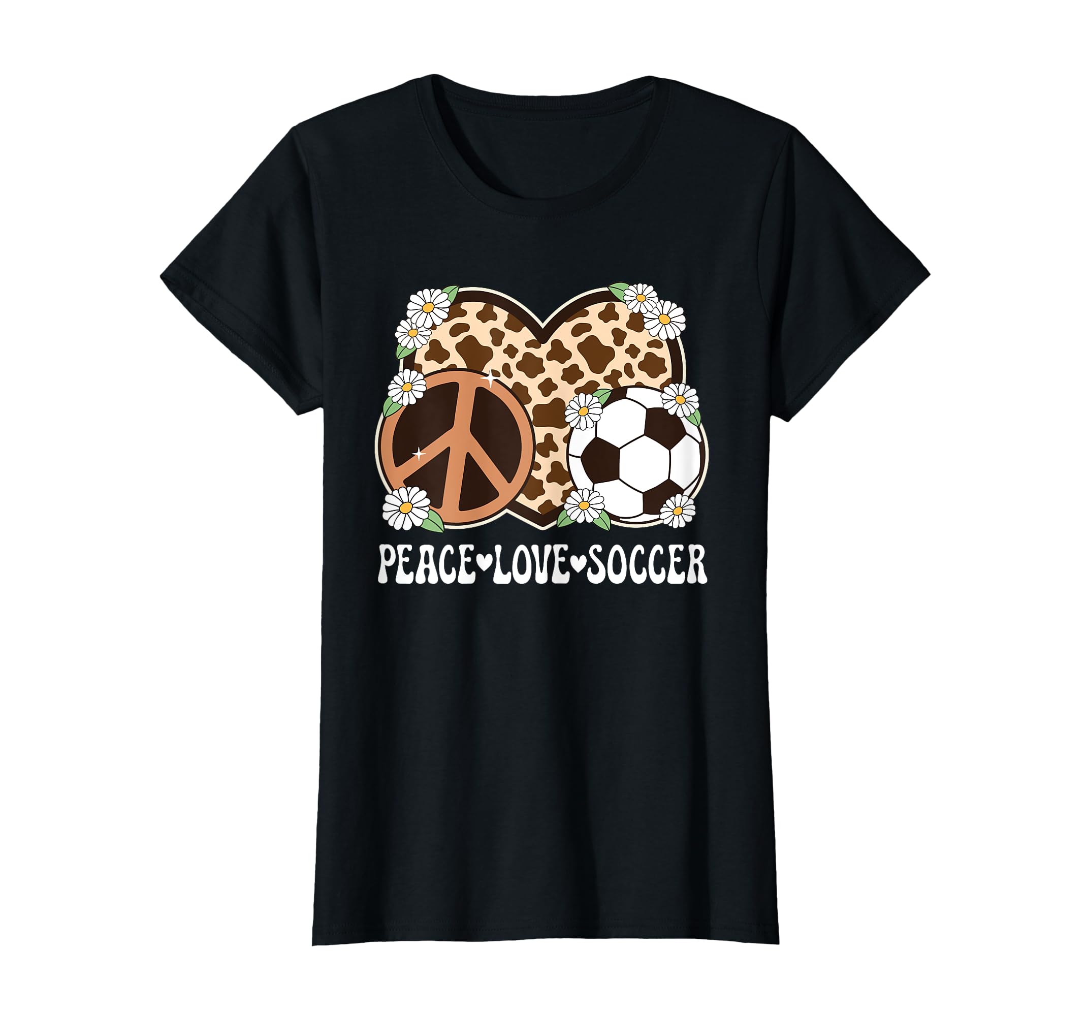 Peace Love Soccer Lover Cow Soccer T-Shirt - Minimalist Print Unisex