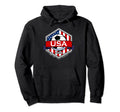 Usa Flag American Patriotic Soccer Fan Hoodie - Aesthetic Graphic Unisex