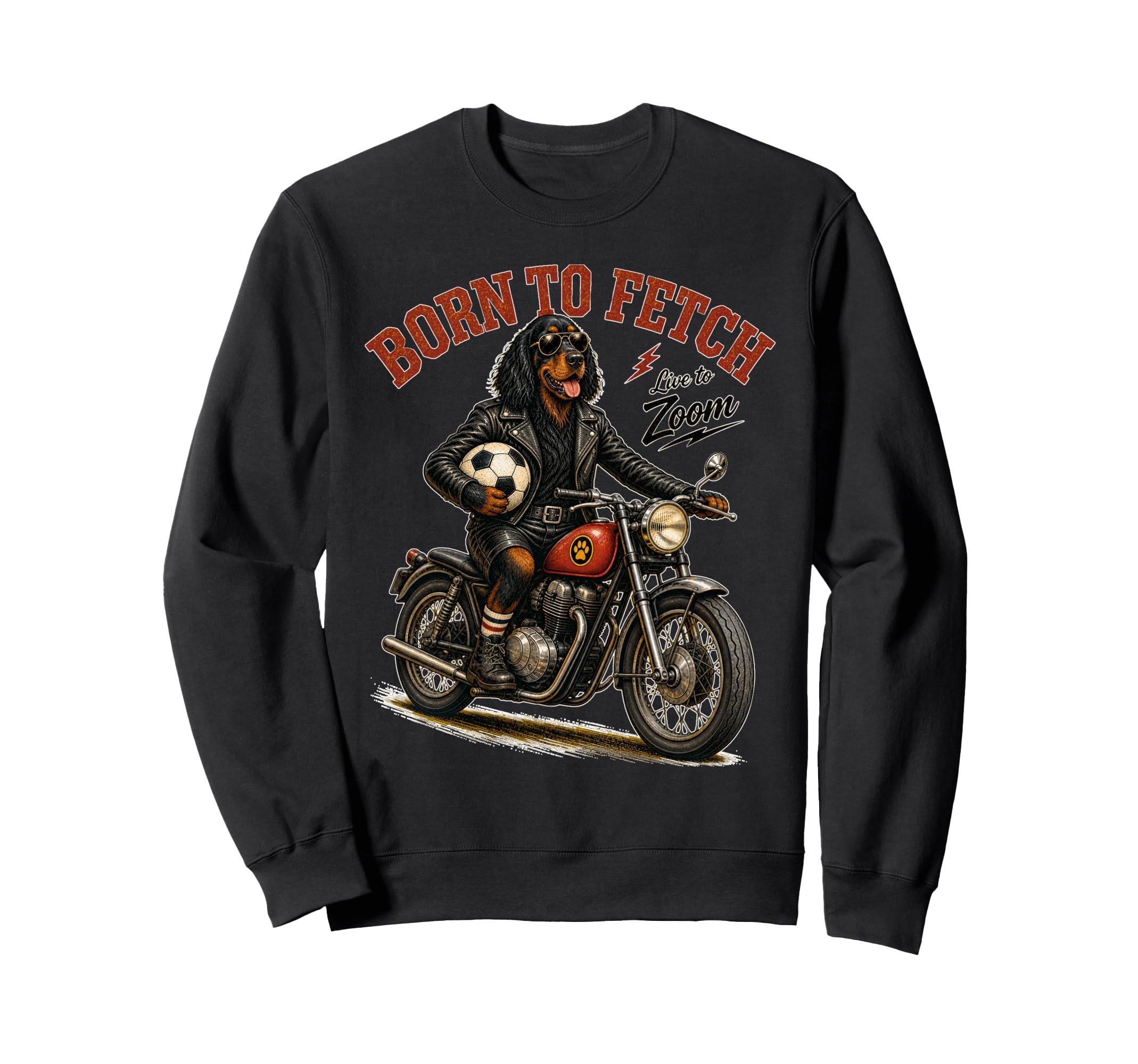Gordon Setter Motorbike Love Sweatshirt - Casual Everyday Wear Unisex