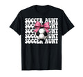 Soccer Aunt Soccer Auntie Coquette Bow T-Shirt - Graphic Print for Adults