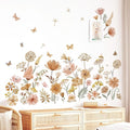 decalmile Boho Flower Wall Decals Wildflower Dandelion Grass Wall Stickers Girls Bedroom Living Room Kitchen Wall Decor