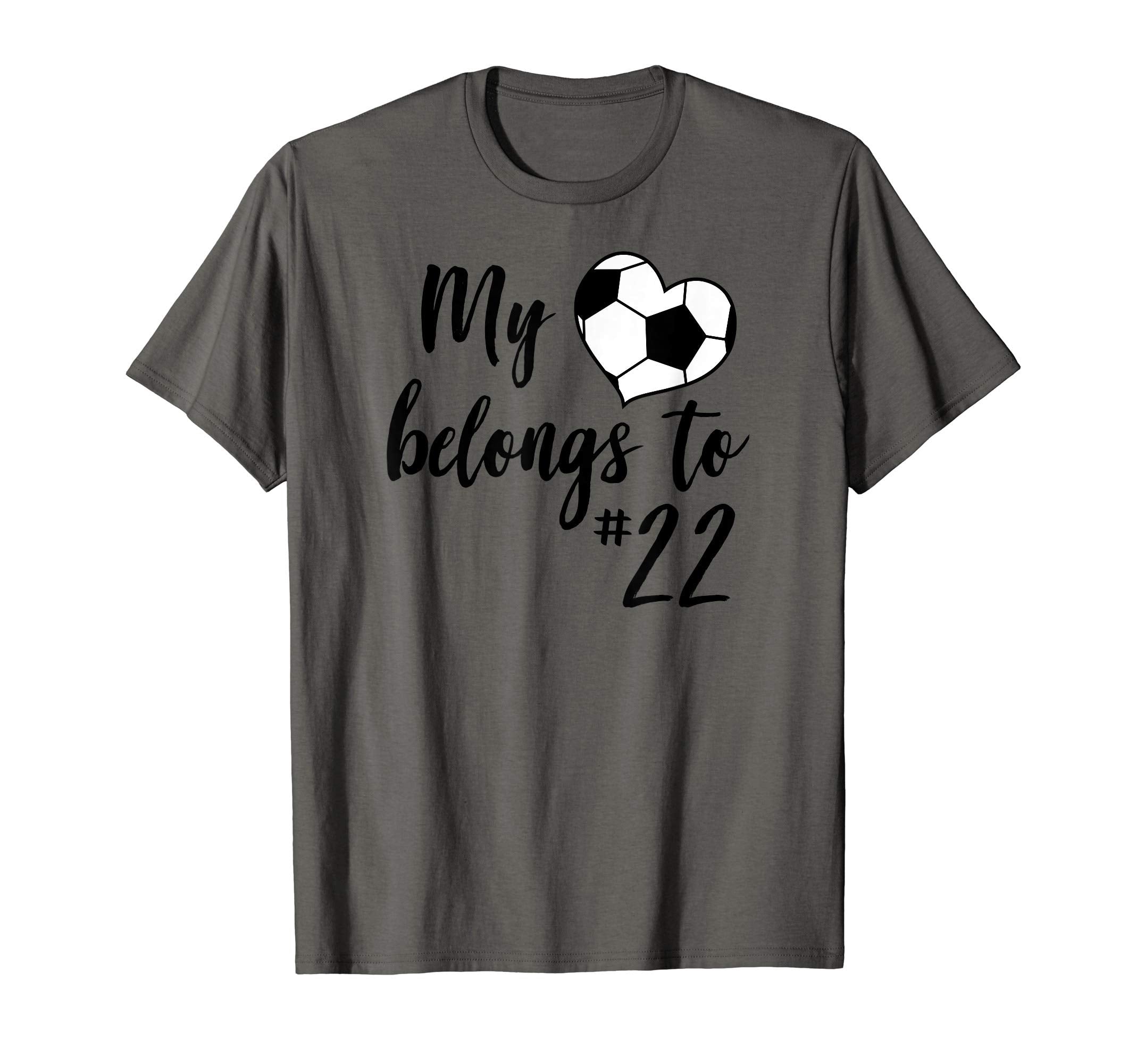 My Heart Belongs To 22 Soccer Heart Jersey T-Shirt - Unique Graphic Unisex