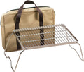 REDCAMP 13.6" Small Folding Campfire Grill, 304 Stainless Steel Firepit Grill Grate, Heavy Duty Portable Camping Grill with Carrying Bag for Outdoor Cooking Backpacking Hiking Picnics BBQ