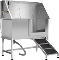50" Stainless Steel Professional Dog Washing Station - Pet Bathing Tub w/Non-Slip Ramps | Slip-Resistant Floor Grate | for Large/Medium/Small Dogs