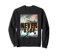 Never Stop Soccer Rain Sweatshirt - Graphic Print Men Women