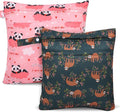 2pcs Cloth Diaper Wet Dry Bags, Waterproof Reusable Wet Bag with 2 Zipper Pockets & Handle, Washable Laundry Bags for Baby Adult Clothes Travel Beach Pool Daycare Yoga Gym Exercise Swimsuits,