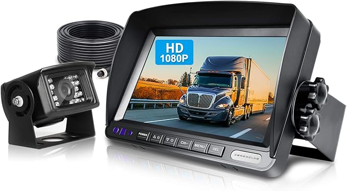 Rear View Camera Kit, Wired Backup Camera System 7 Inch Monitor IP69 Waterproof IR Night Vision 149° View Reversing Camera for Truck/Semi-Trailer/Box Truck/RV(SY01)