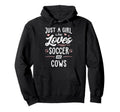 Just Who Loves Soccer And Cows Gift Hoodie - Casual Everyday Wear Men Women
