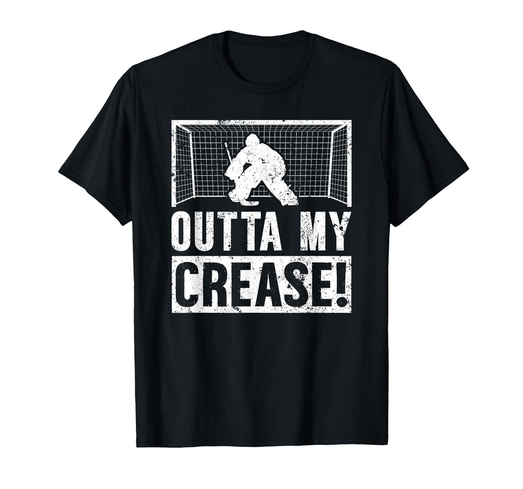 Outta My Crease Ice Hockey Goalkeeper T-Shirt - Unique Graphic for Adults