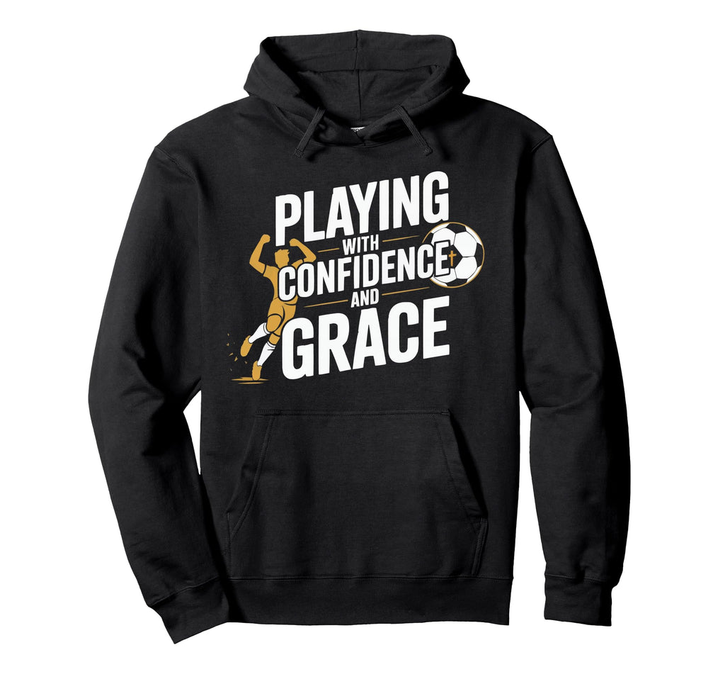 Christian Soccer Player Religious Hoodie - Minimalist Print for Adults