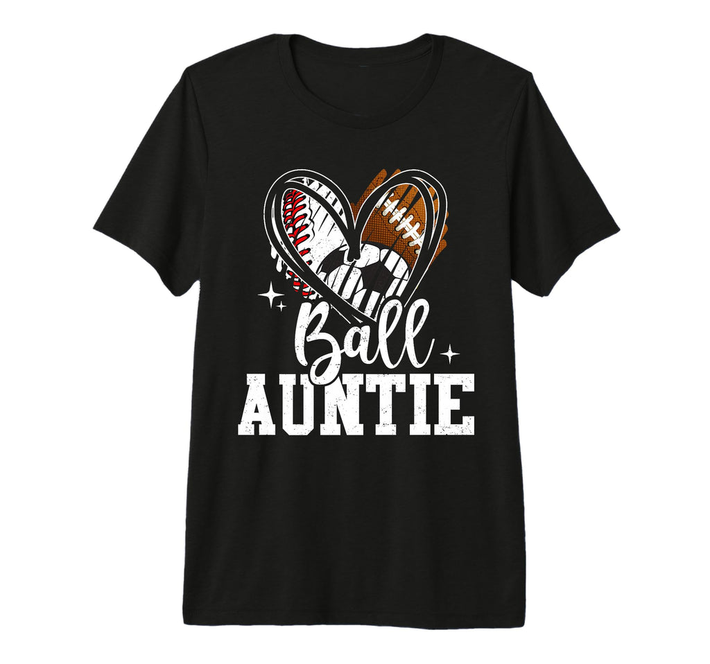 Ball Auntie Baseball Football T-Shirt - Casual Everyday Wear for Adults