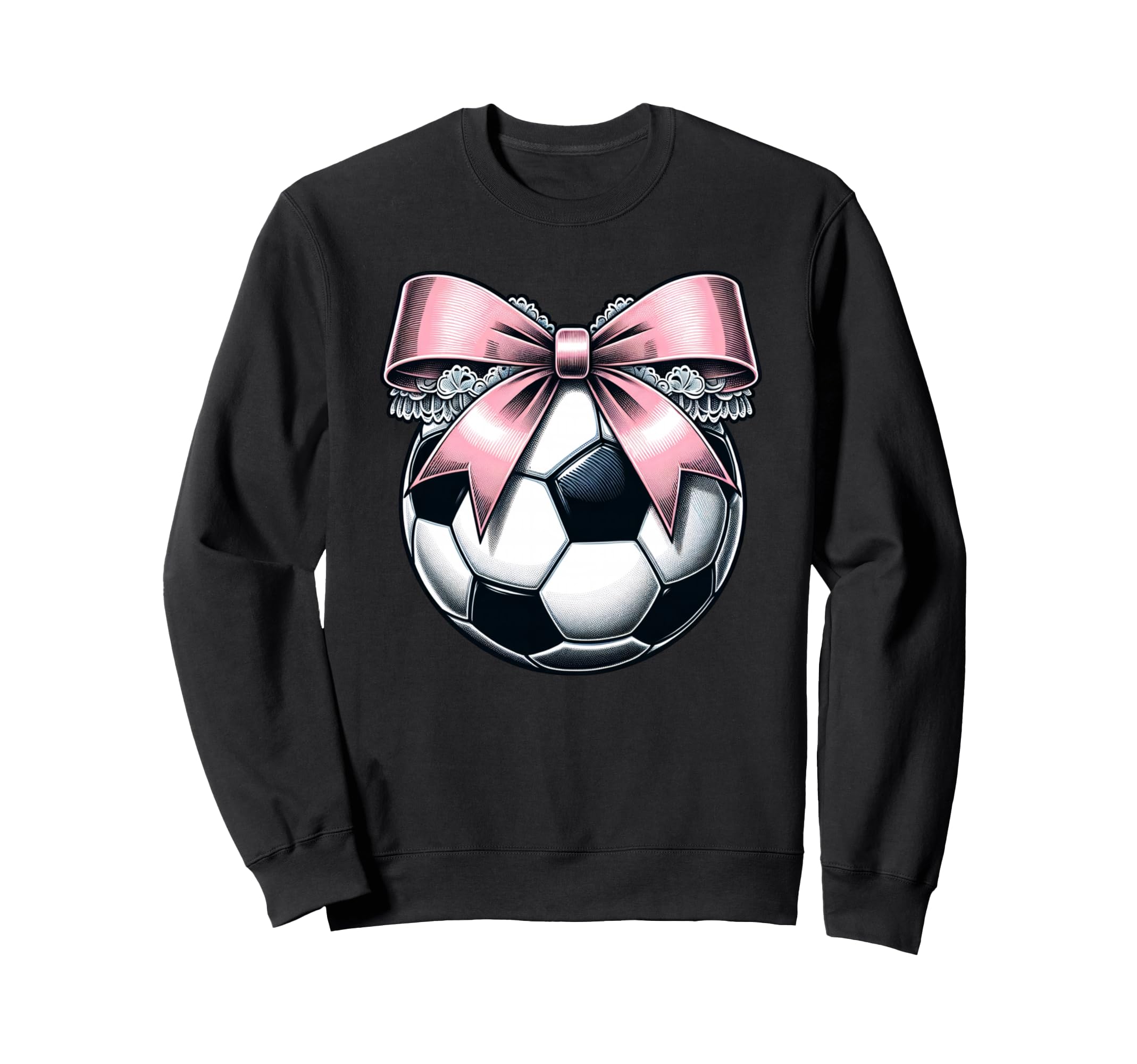 Soccer Coquette Bow Soccer Sweatshirt - Casual Everyday Wear Men Women