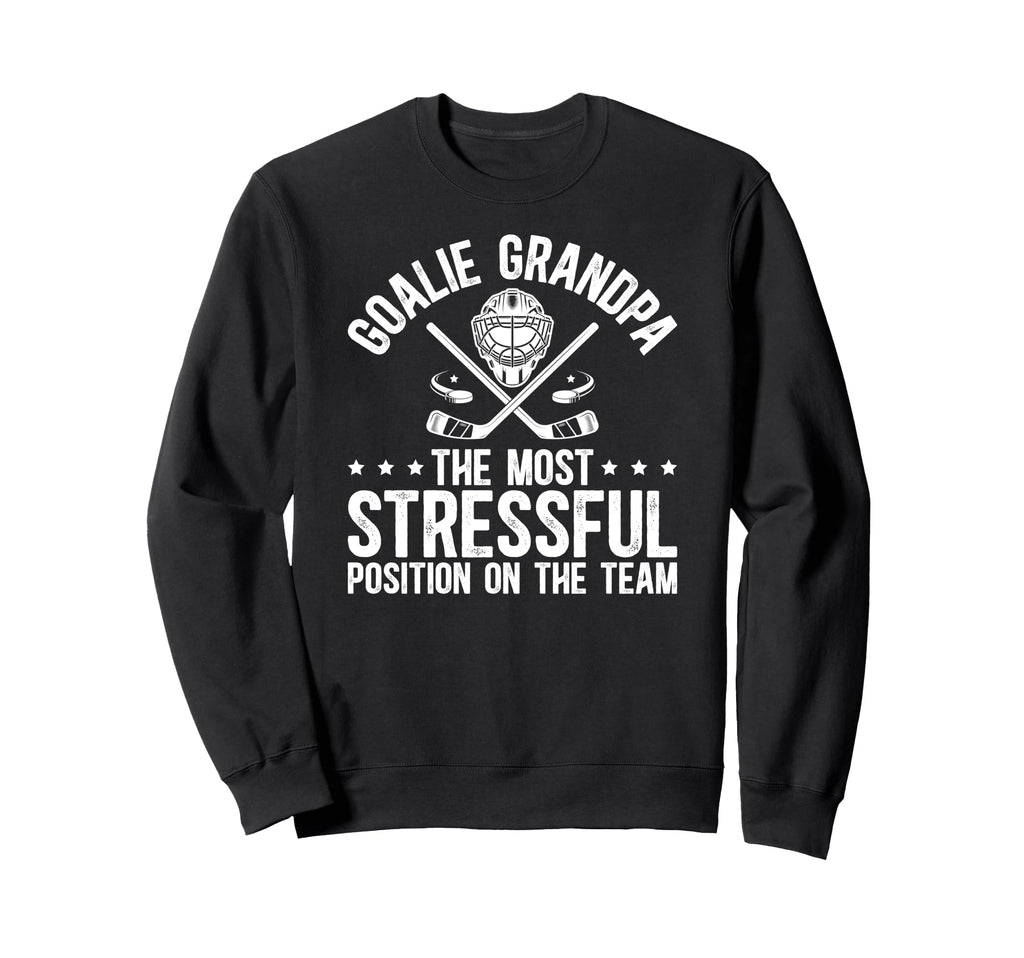 Funny Hockey Goalie Grandpa Hockey Sweatshirt - Minimalist Print Men Women
