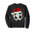 Soccer Ball Santa Hat Lights Coach Sweatshirt - Trendy Graphic for Adults