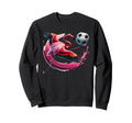 Vibrant Flamingo Soccer Ball Sweatshirt - Custom Art Print Men Women