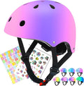 Color Gradient Adjustable Kids Bike Helmet Toddler Skateboard Helmets Boys Girls Child Ventilation Helmet for Multi-Sports Skating Cycling Scooter Balance