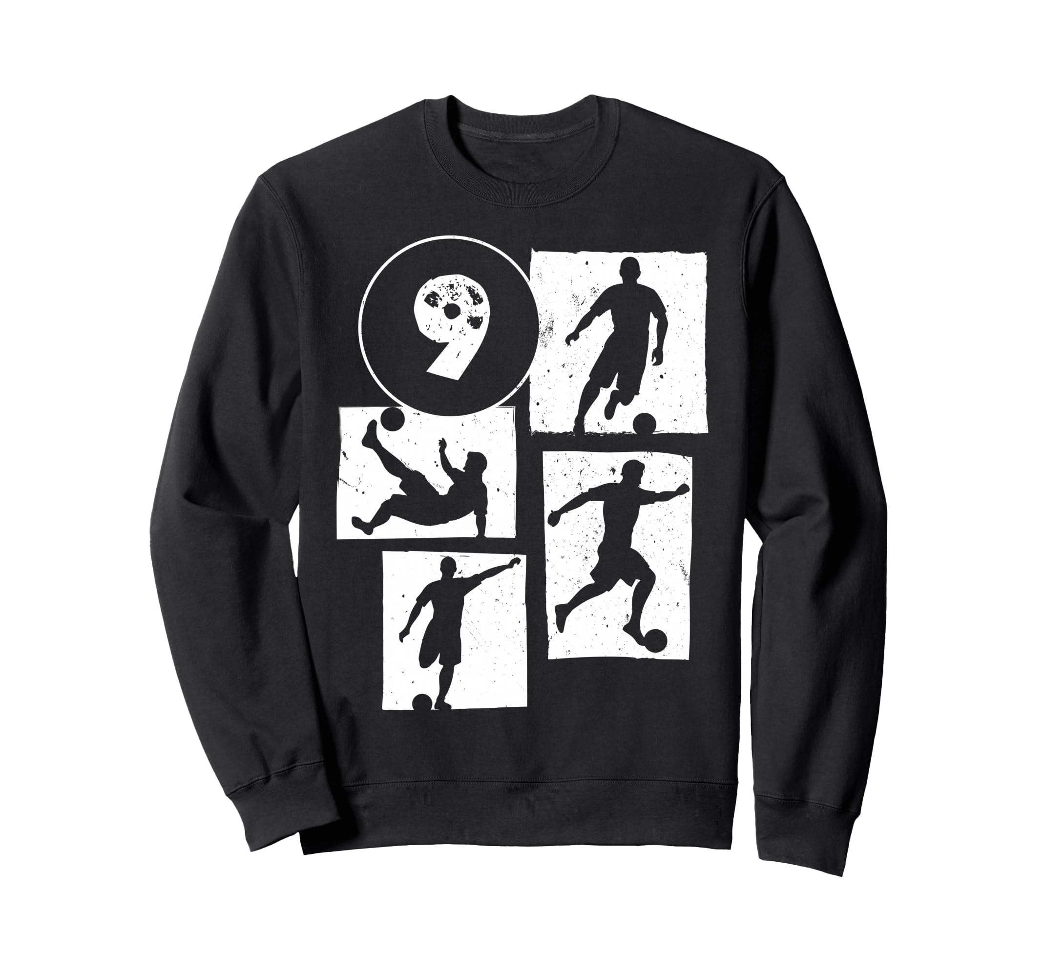 9Th Birthday Soccer Player Sweatshirt - Casual Everyday Wear Unisex