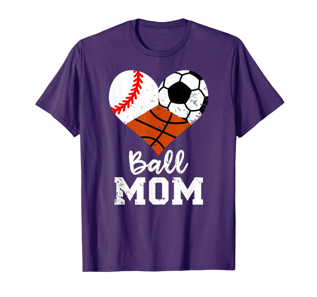 Ball Mom Funny Baseball Soccer T-Shirt - Fun Novelty Design Unisex