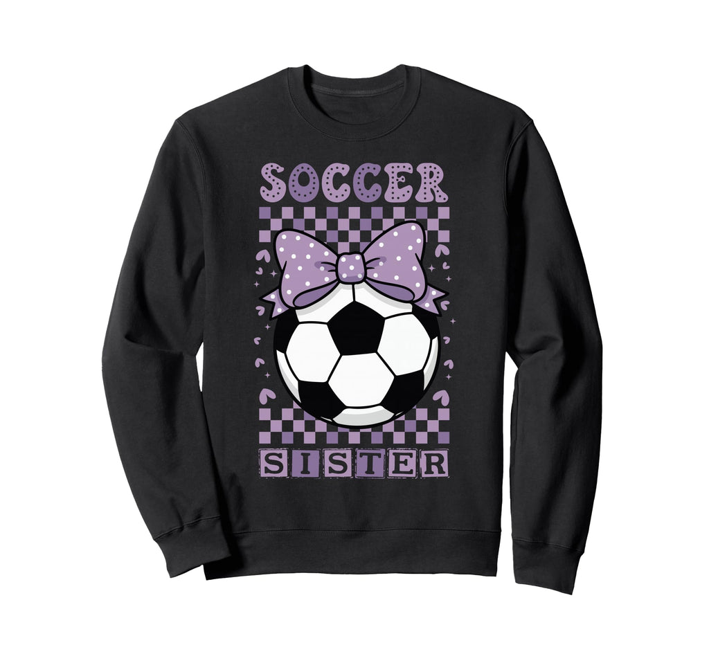 Soccer Sister Ball Purple Sweatshirt - Casual Everyday Wear Unisex