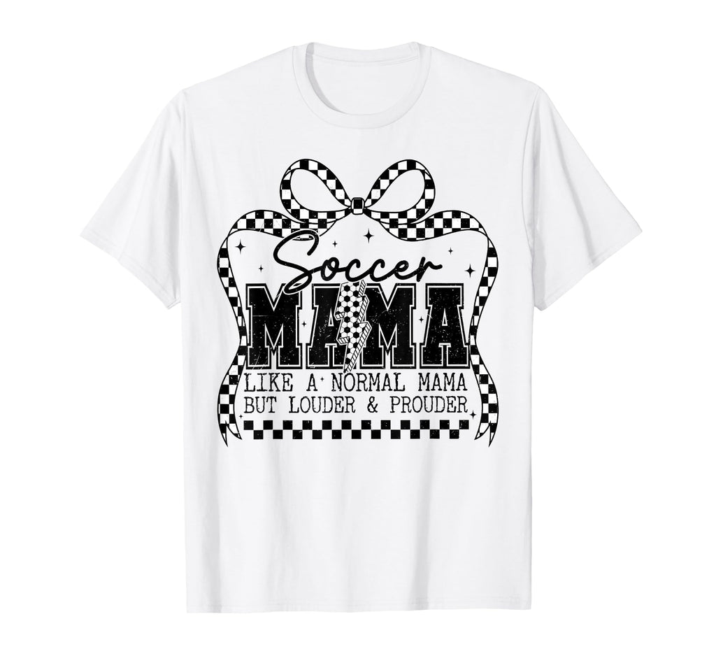 Soccer Mama Bow Game Day Coquette T-Shirt - Casual Everyday Wear Unisex