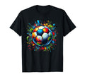 Soccer Ball Paint Splatter Soccer Player T-Shirt - Minimalist Print Unisex