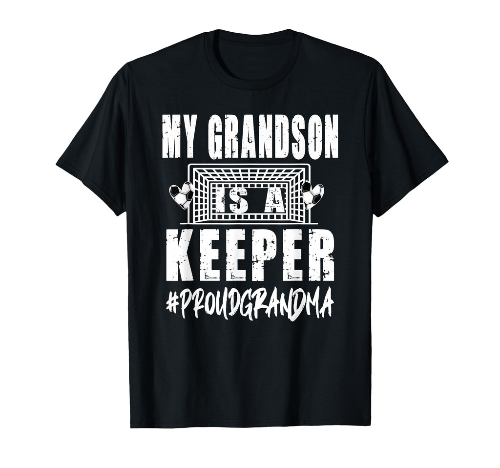 My Grandson Is Keeper Soccer Goalkeeper T-Shirt - Novelty Apparel Unisex