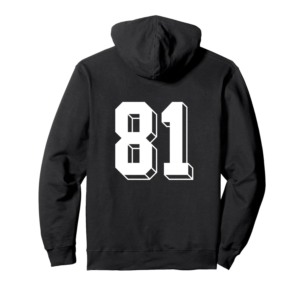 Number 81 Backside 80S 90S Team Jersey Hoodie - Custom Art Print Men Women
