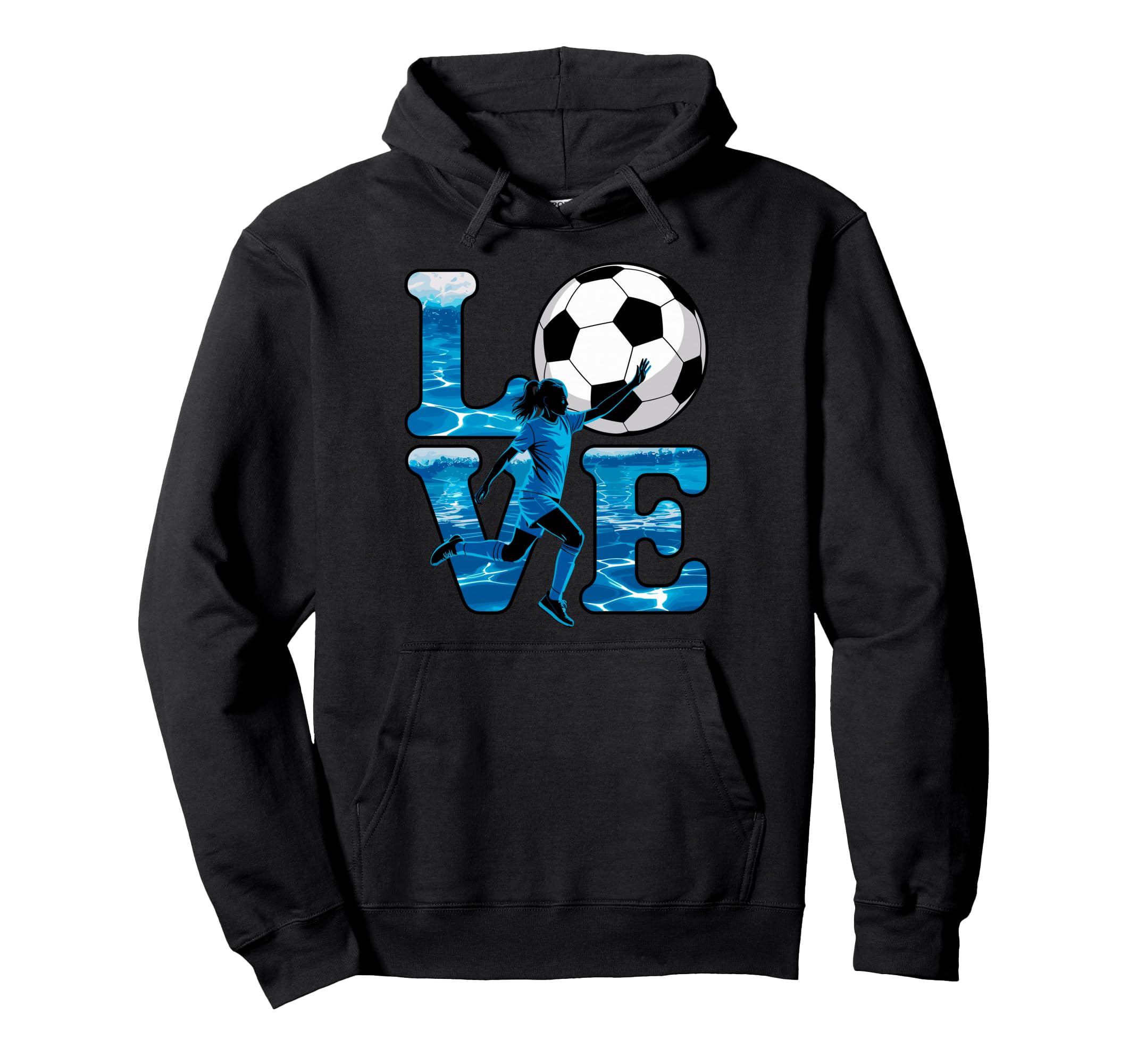 I Love Soccer Goalie Player Fan Game Hoodie - Novelty Apparel Men Women