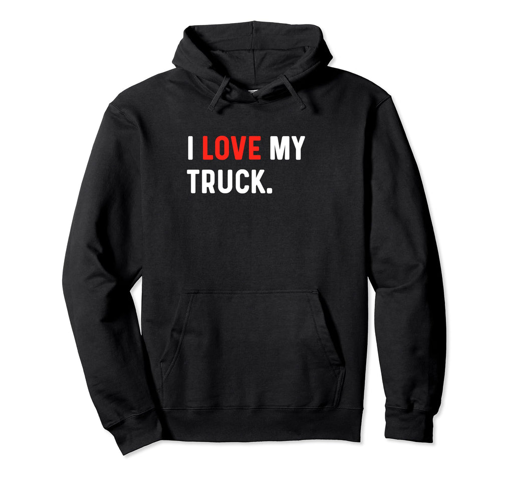 I Love My Truck Heart Lifted Offroad Hoodie - Minimalist Print for Adults
