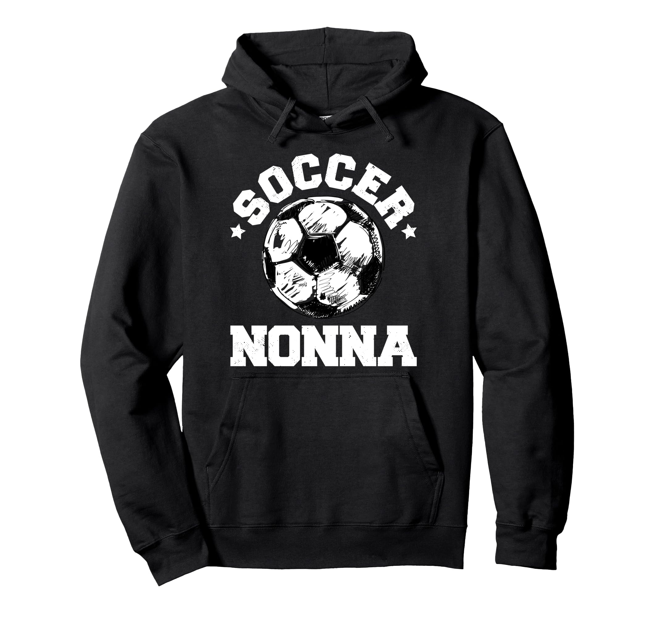 Soccer Nonna Soccer Ball Distressed Funny Hoodie - Graphic Print Unisex