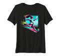 Vaporwave Glitch Art Female Soccer T-Shirt - Minimalist Print Men Women