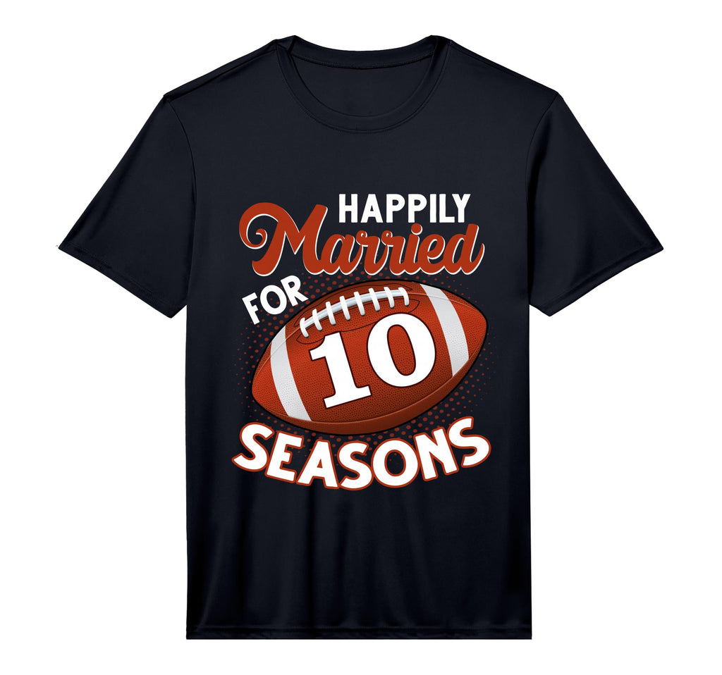 Football Couple 10Th Wedding Hoodie - Aesthetic Graphic for Adults