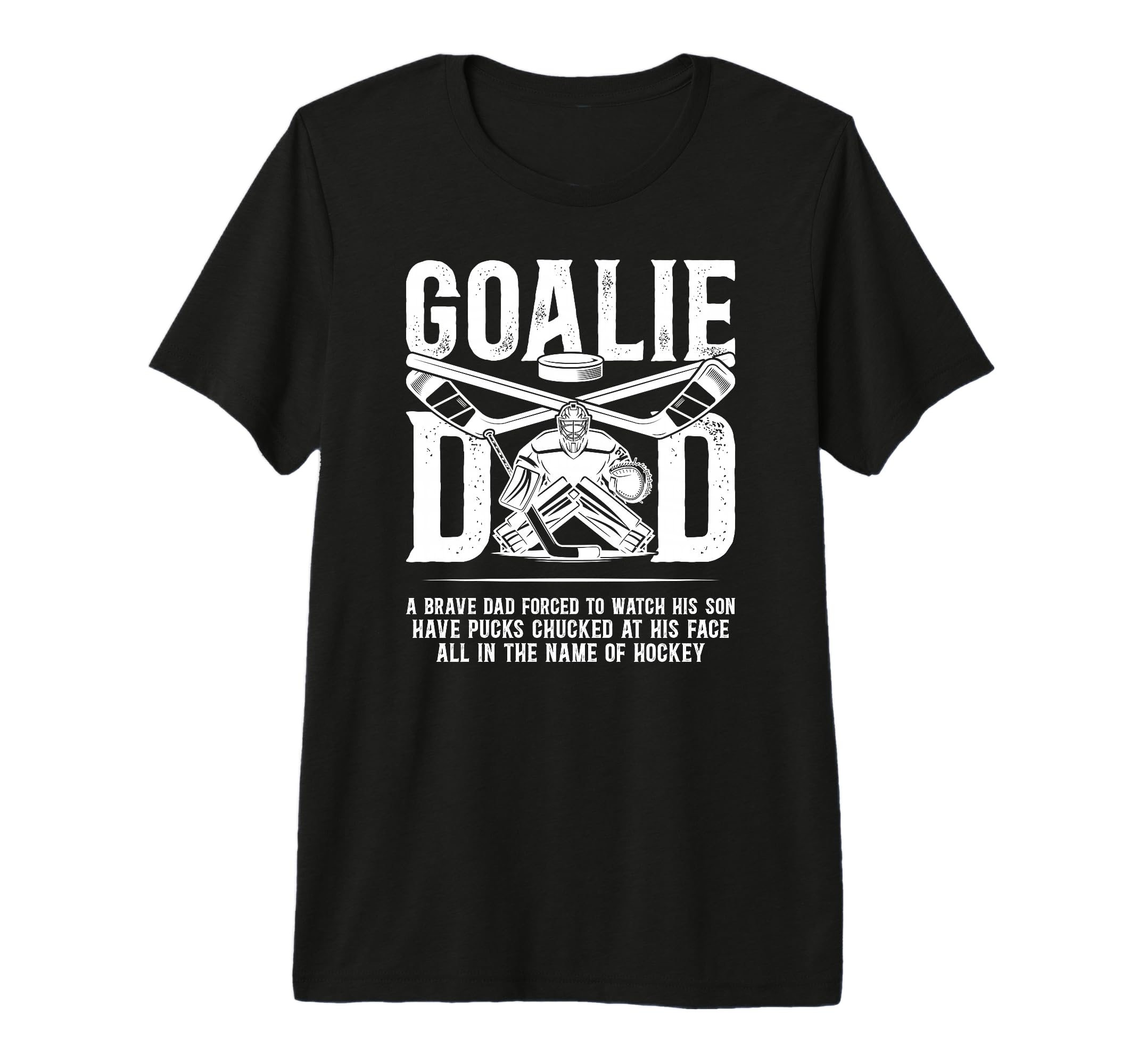 Mens Hockey Goalie Dad Hockey T-Shirt - Casual Everyday Wear for Adults