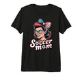 Patriotic Soccer Mom American Flag T-Shirt - Graphic Print for Adults