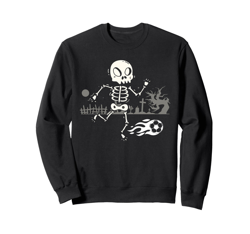 Skeleton Soccer Halloween Sport Sweatshirt - Aesthetic Graphic Unisex