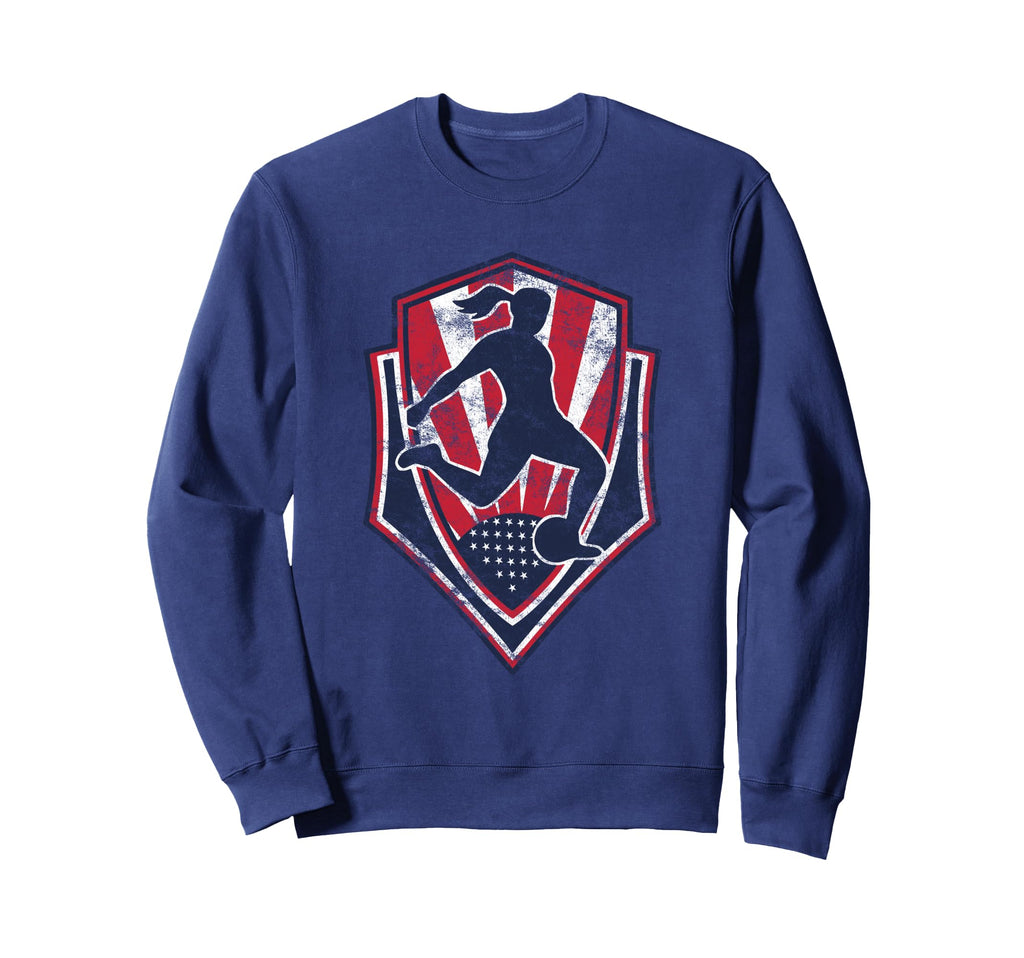 Distressed Usa Soccer Football Sweatshirt - Minimalist Print Men Women