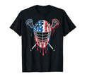 Lacrosse Goalie Lax Goalkeeper America T-Shirt - Fun Novelty Design Unisex