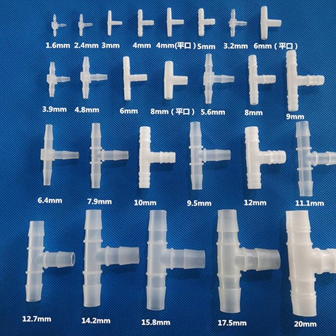 Unifizz T - Piece Hose Equal Paths Tube Accessories,12.7mm Equal Paths Plastic Hose Tube Connector For Cooling Watering Irrigation, Transparent, 10Pcs