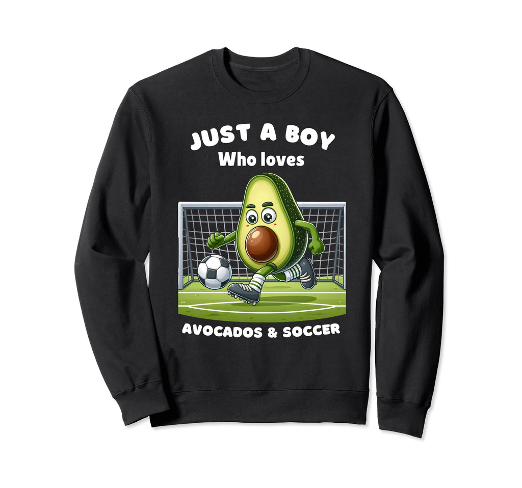 Just Who Loves Avocado And Soccer Funny Sweatshirt - Graphic Print Unisex