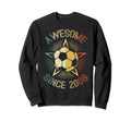 Awesome Since 2008 Soccer Birthday Sweatshirt - Minimalist Print Unisex