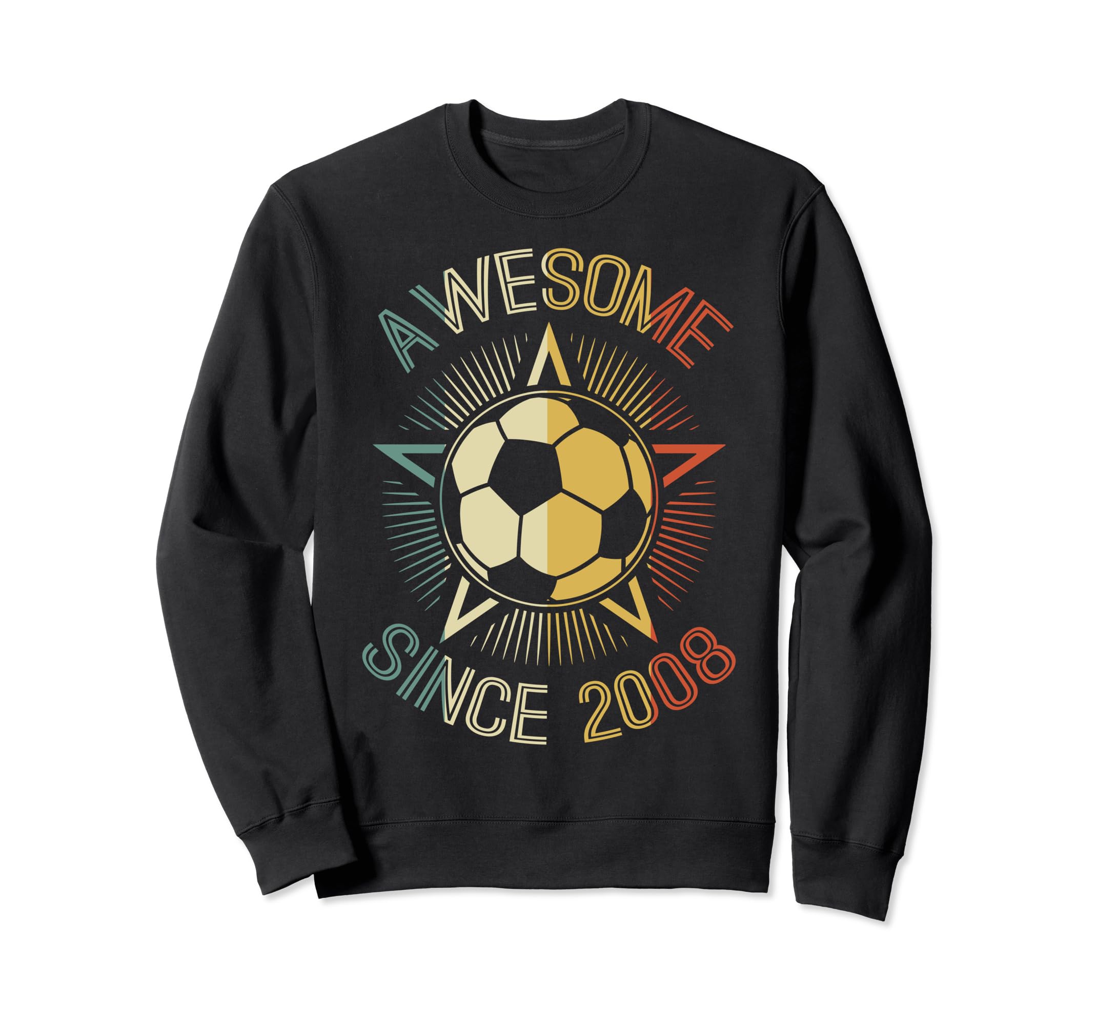 Awesome Since 2008 Soccer Birthday Sweatshirt - Minimalist Print Unisex